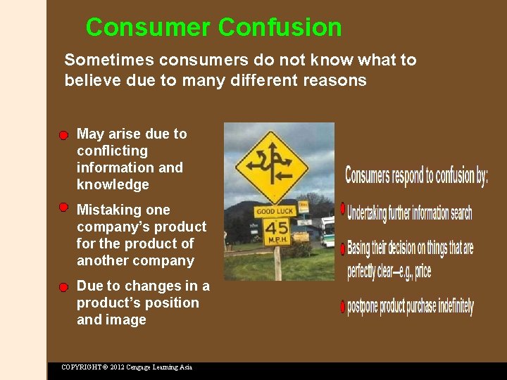 Consumer Confusion Sometimes consumers do not know what to believe due to many different