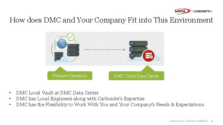 How does DMC and Your Company Fit into This Environment Primary System(s) • •