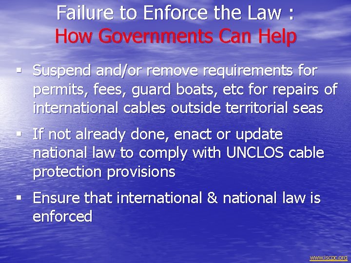 Failure to Enforce the Law : How Governments Can Help § Suspend and/or remove