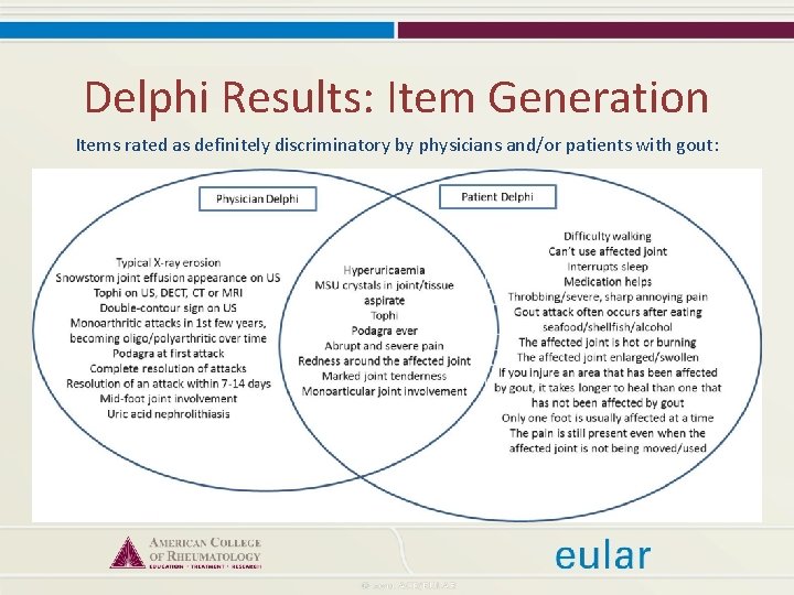 Delphi Results: Item Generation Items rated as definitely discriminatory by physicians and/or patients with