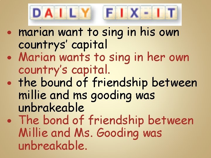 marian want to sing in his own countrys’ capital Marian wants to sing in