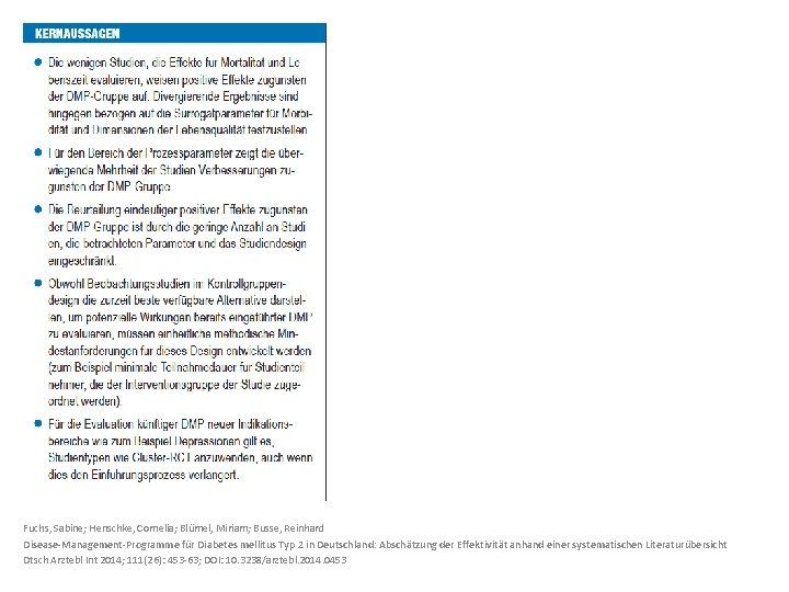 Fuchs, Sabine; Henschke, Cornelia; Blümel, Miriam; Busse, Reinhard Disease-Management-Programme für Diabetes mellitus Typ 2