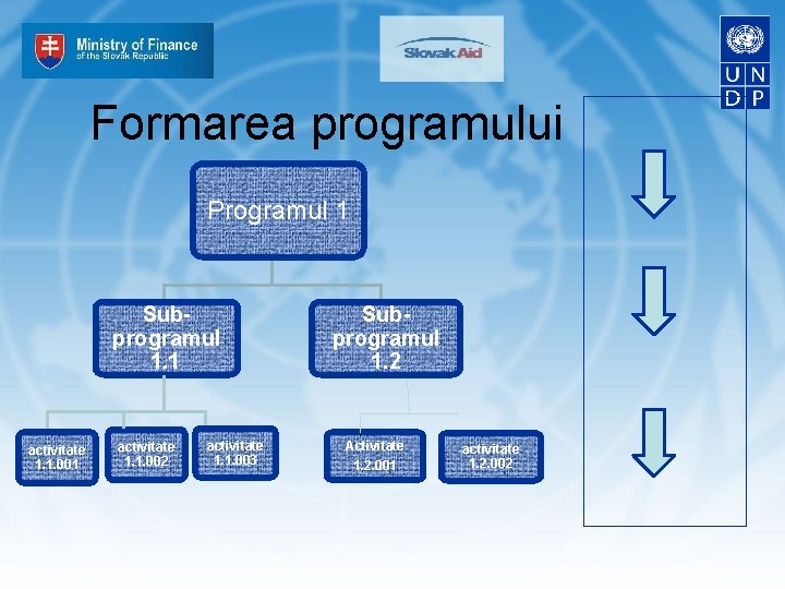 Formarea programului Programul 1 Subprogramul 1. 1. activitate 1. 1. 001 activitate 1. 1.