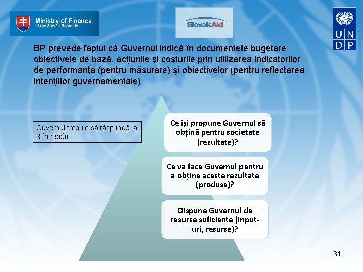 BP prevede faptul că Guvernul indică în documentele bugetare obiectivele de bază, acţiunile şi
