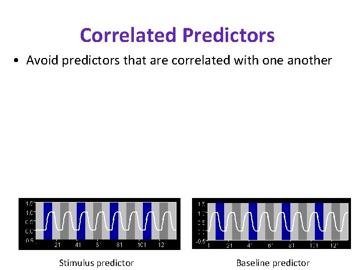 Correlated Predictors • Avoid predictors that are correlated with one another • This is