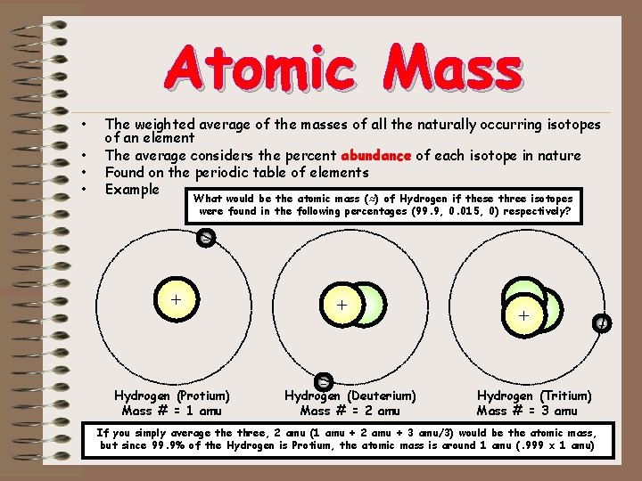 Atomic Mass • • The weighted average of the masses of all the naturally Atomic Mass • • The weighted average of the masses of all the naturally