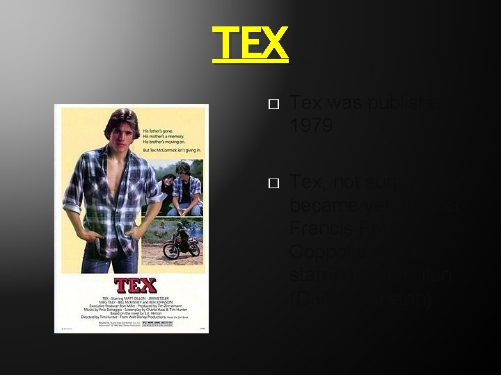 TEX � Tex was published in 1979 � Tex, not surprisingly, became yet another