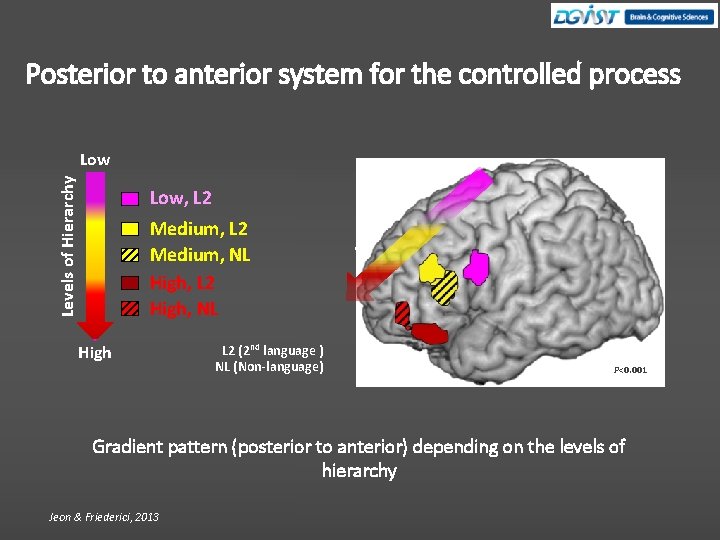 Posterior to anterior system for the controlled process Levels of Hierarchy Low r io