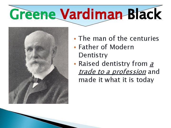 Greene Vardiman Black • The man of the centuries • Father of Modern Dentistry