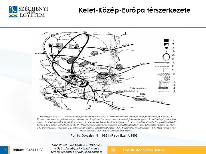 Kelet-Közép-Európa térszerkezete Forrás: Gorzelak, G. 1996 in Rechnitzer J. 1998 3 Dátum: 2020. 11.