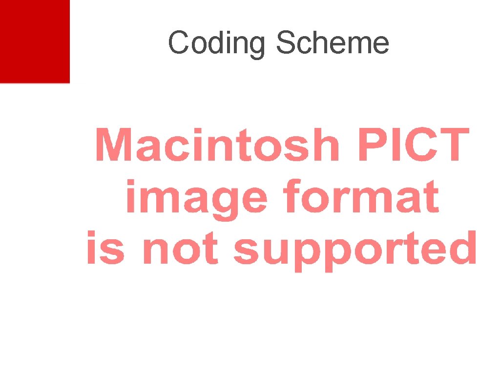 Coding Scheme 