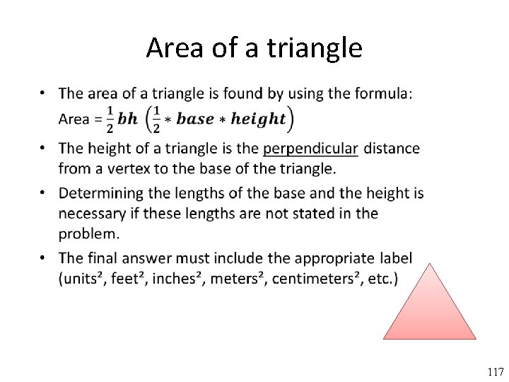 Area of a triangle • 117 