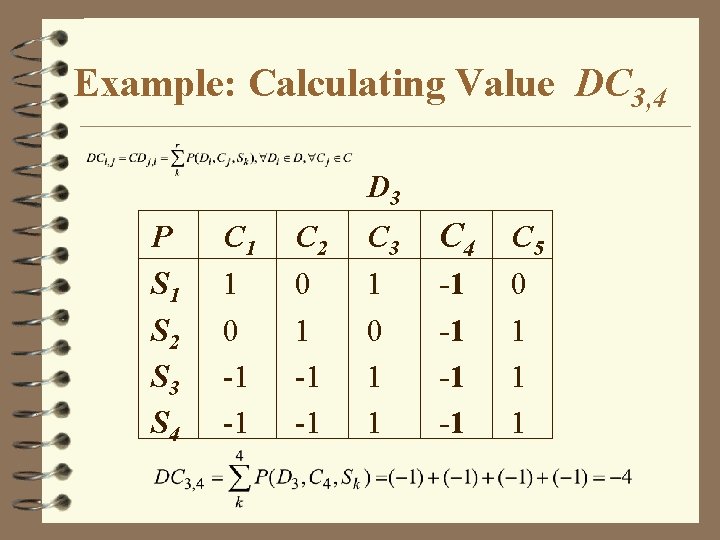 Example: Calculating Value DC 3, 4 D 3 P S 1 S 2 S