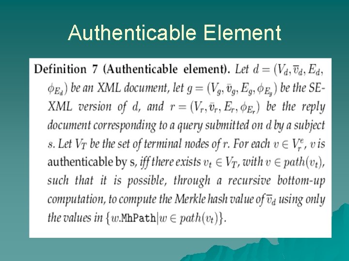Authenticable Element 