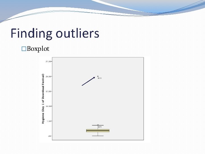Finding outliers �Boxplot 