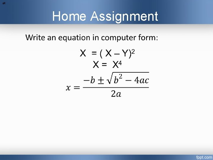 a. X Home Assignment 
