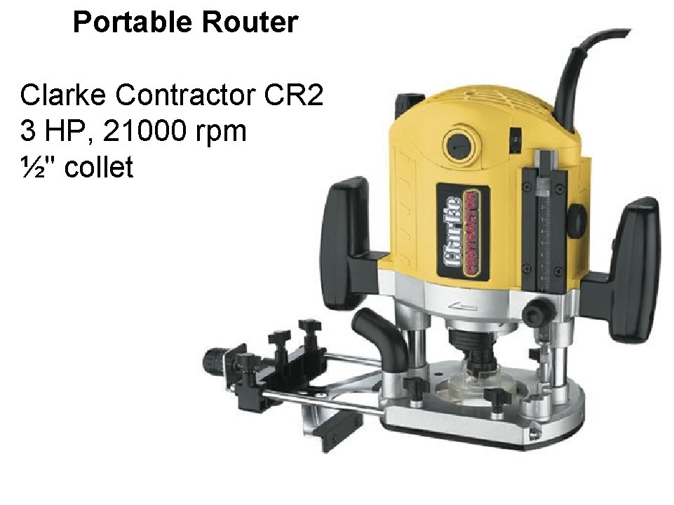 Portable Router Clarke Contractor CR 2 3 HP, 21000 rpm ½" collet 