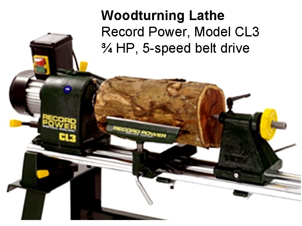 Woodturning Lathe Record Power, Model CL 3 ¾ HP, 5 -speed belt drive 