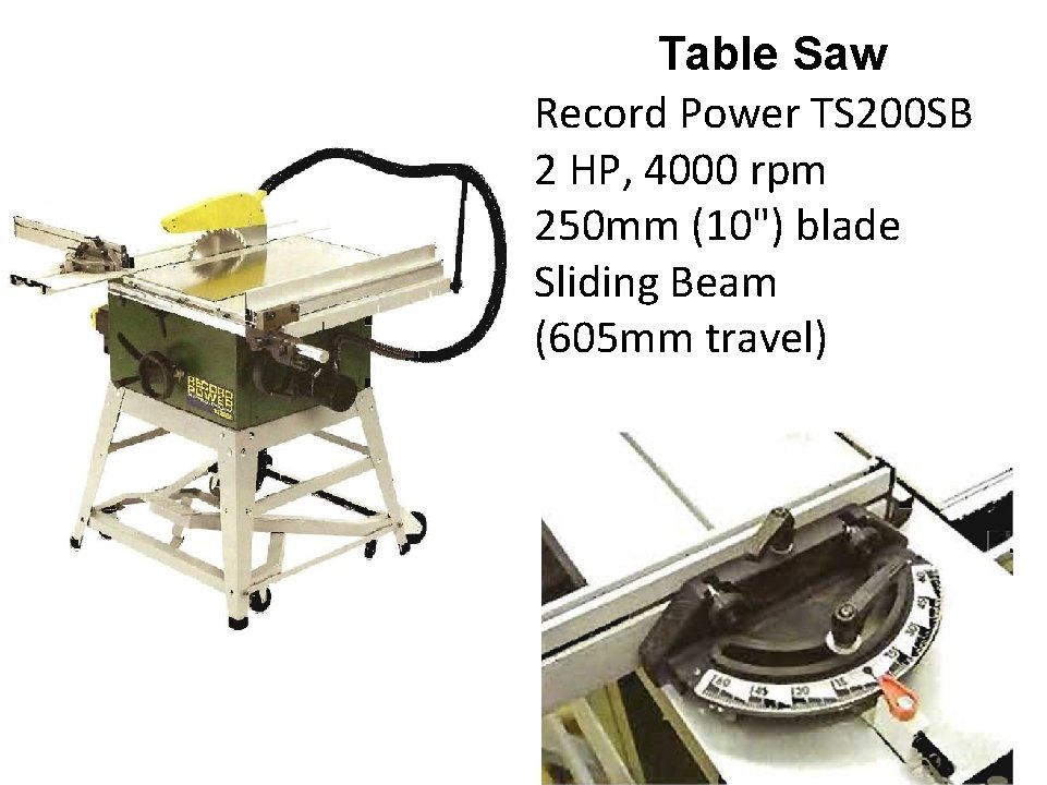 Table Saw Record Power TS 200 SB 2 HP, 4000 rpm 250 mm (10")