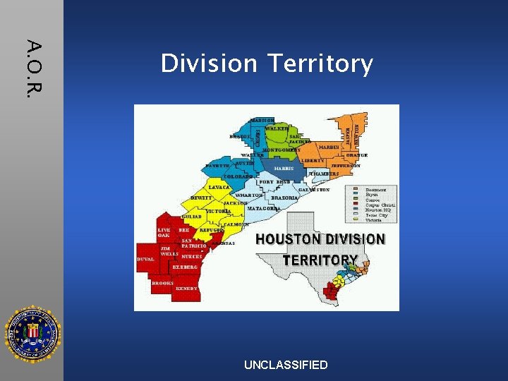 A. O. R. Division Territory UNCLASSIFIED 