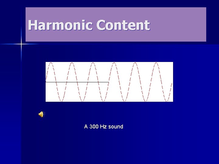 Harmonic Content A 300 Hz sound 
