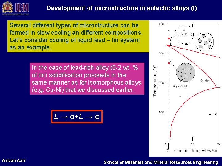Development of microstructure in eutectic alloys (I) Several different types of microstructure can be Development of microstructure in eutectic alloys (I) Several different types of microstructure can be