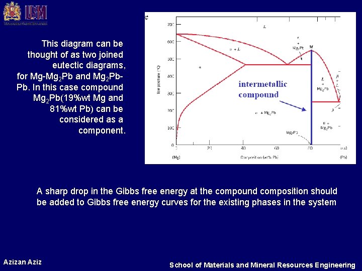 This diagram can be thought of as two joined eutectic diagrams, for Mg-Mg 2