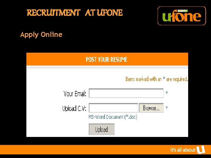 RECRUITMENT AT UFONE Apply Online 