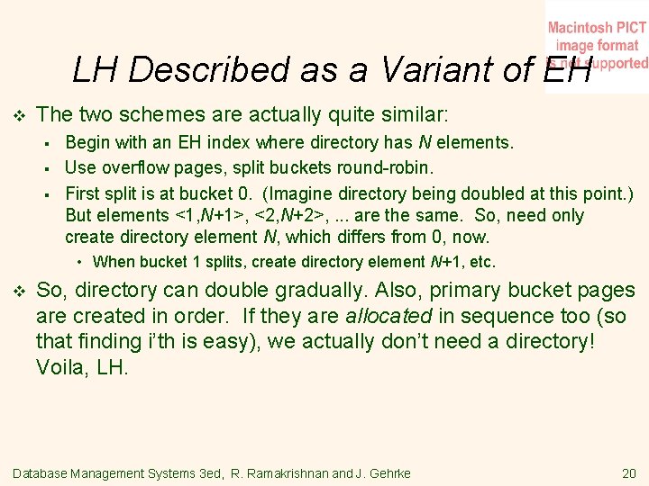 LH Described as a Variant of EH v The two schemes are actually quite