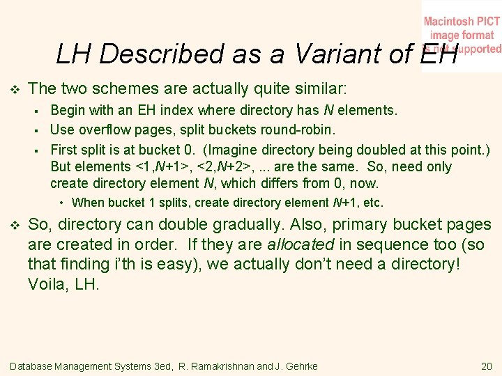 LH Described as a Variant of EH v The two schemes are actually quite