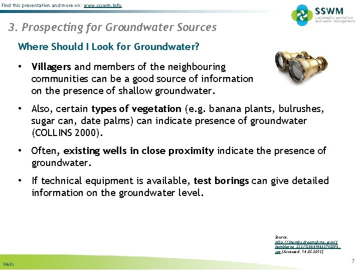 Find this presentation and more on: www. ssswm. info. 3. Prospecting for Groundwater Sources