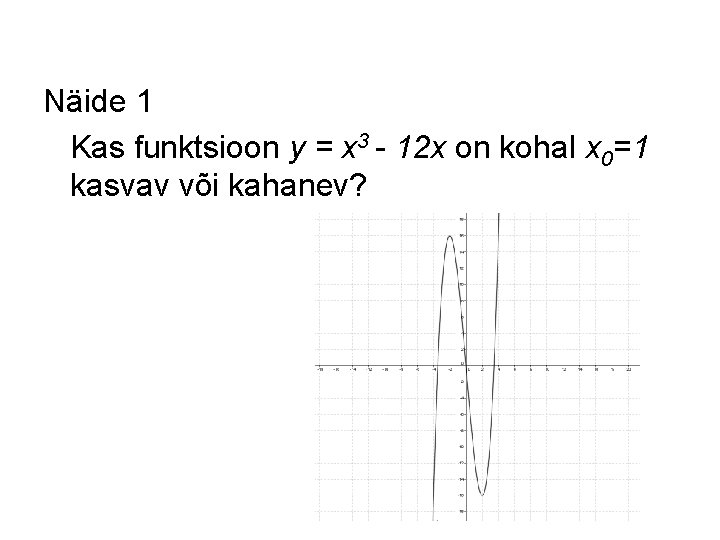 Näide 1 Kas funktsioon y = x 3 - 12 x on kohal x