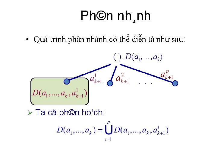 Ph©n nh¸nh • Quá trình phân nhánh có thể diễn tả như sau: (