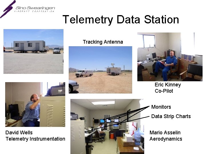 Telemetry Data Station Tracking Antenna Eric Kinney Co-Pilot Monitors Data Strip Charts David Wells
