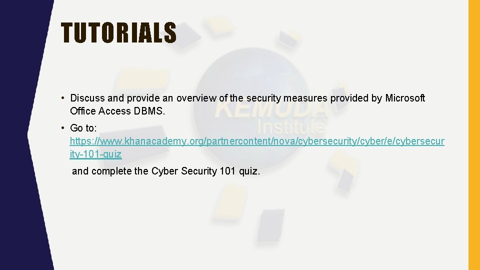 TUTORIALS • Discuss and provide an overview of the security measures provided by Microsoft TUTORIALS • Discuss and provide an overview of the security measures provided by Microsoft