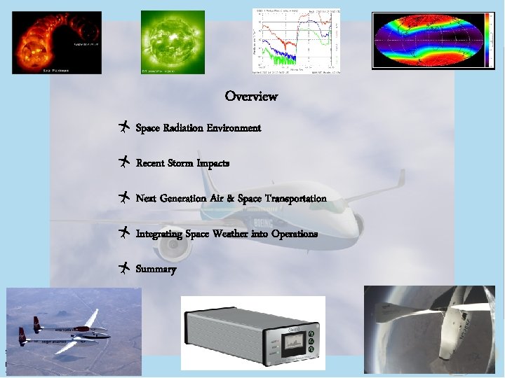 Overview ñ Space Radiation Environment ñ Recent Storm Impacts ñ Next Generation Air &
