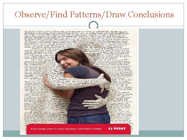 Observe/Find Patterns/Draw Conclusions 