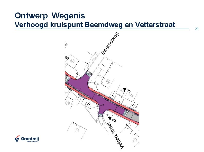 Ontwerp Wegenis Verhoogd kruispunt Beemdweg en Vetterstraat 20 