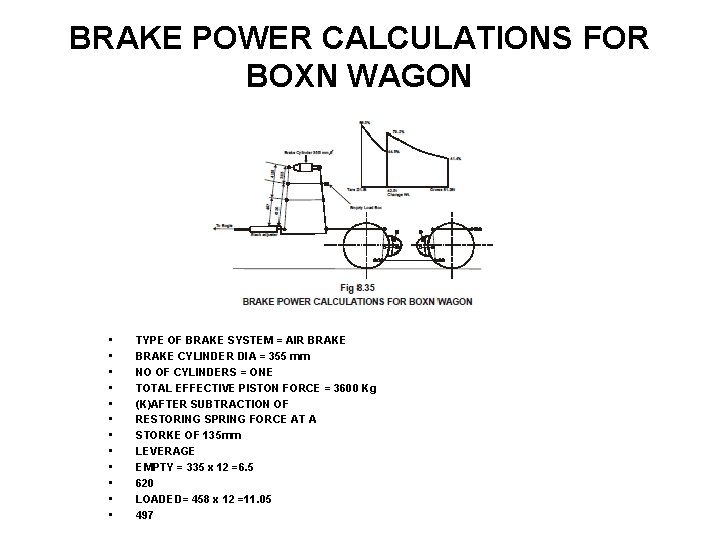 BRAKE POWER CALCULATIONS FOR BOXN WAGON • • • TYPE OF BRAKE SYSTEM =