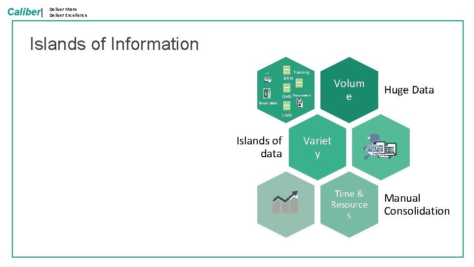 Caliber| Deliver More Deliver Excellence Islands of Information Training ERP BRM Volum e Huge