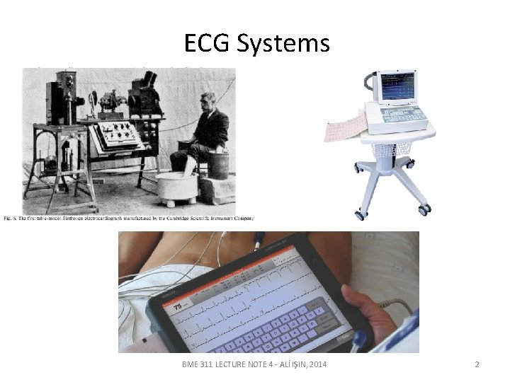 ECG Systems BME 311 LECTURE NOTE 4 - ALİ IŞIN, 2014 2 ECG Systems BME 311 LECTURE NOTE 4 - ALİ IŞIN, 2014 2
