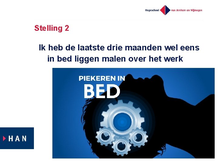 Stelling 2 Ik heb de laatste drie maanden wel eens in bed liggen malen