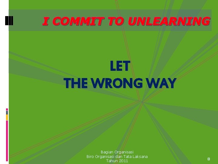 I COMMIT TO UNLEARNING LET THE WRONG WAY Bagian Organisasi Biro Organisasi dan Tata