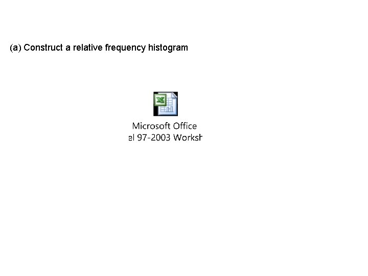 (a) Construct a relative frequency histogram 