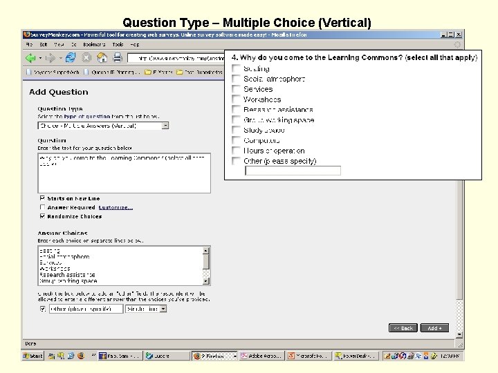 Question Type – Multiple Choice (Vertical) 