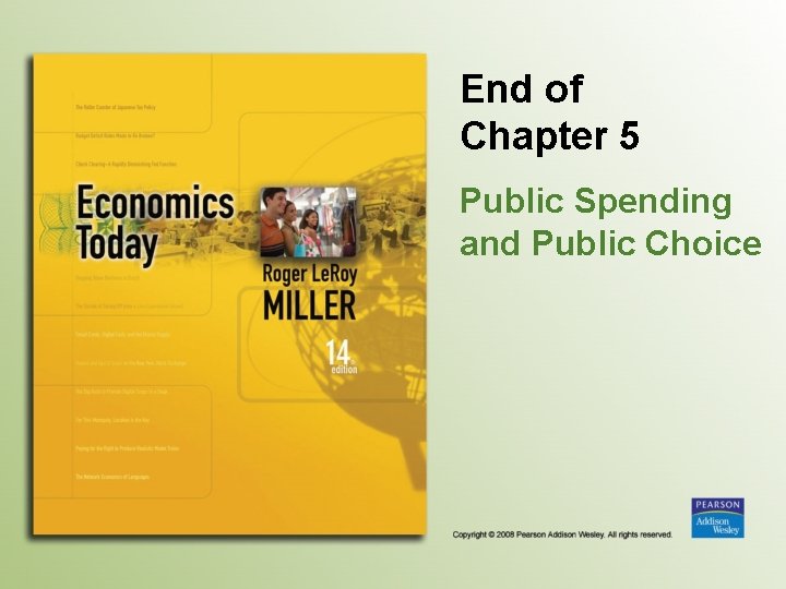 End of Chapter 5 Public Spending and Public Choice 