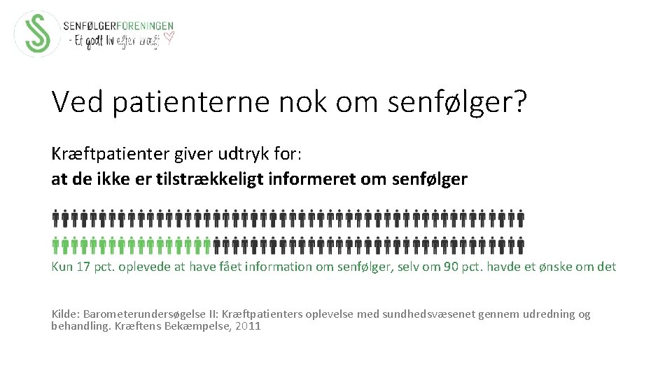 Ved patienterne nok om senfølger? Kræftpatienter giver udtryk for: at de ikke er tilstrækkeligt