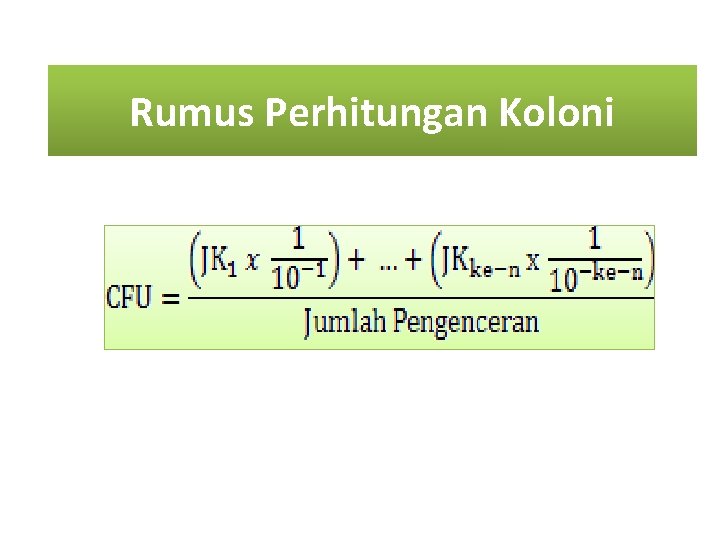 Rumus Perhitungan Koloni 