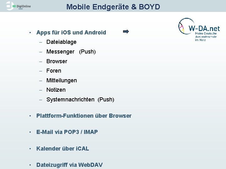 Mobile Endgeräte & BOYD • Apps für i. OS und Android - Dateiablage -