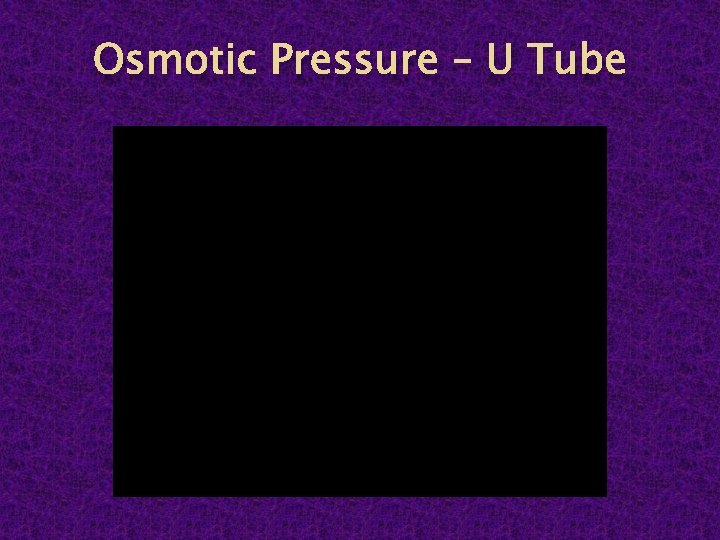 Osmotic Pressure – U Tube 